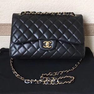 Sold-Chanel Large Classic Double Flap Lamb Skin